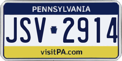 PA license plate JSV2914