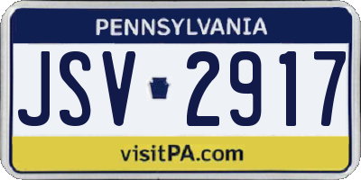 PA license plate JSV2917