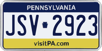 PA license plate JSV2923