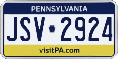 PA license plate JSV2924