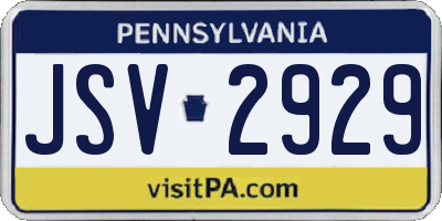 PA license plate JSV2929