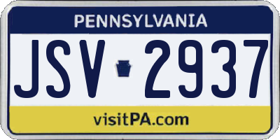 PA license plate JSV2937