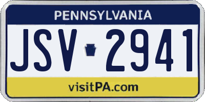 PA license plate JSV2941