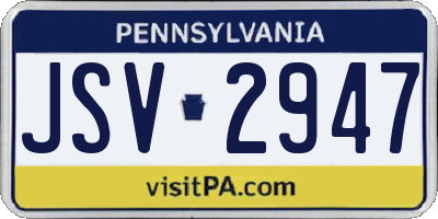 PA license plate JSV2947