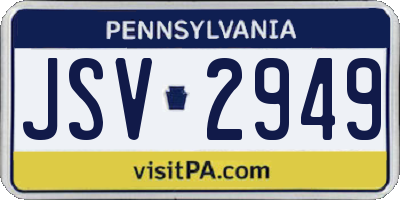 PA license plate JSV2949