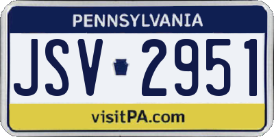 PA license plate JSV2951
