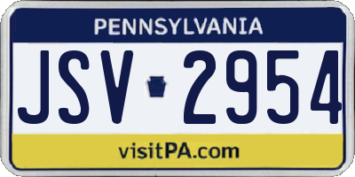 PA license plate JSV2954