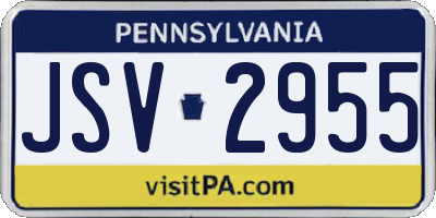 PA license plate JSV2955