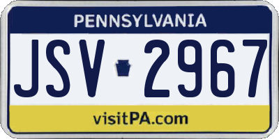 PA license plate JSV2967