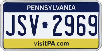 PA license plate JSV2969