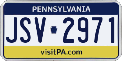 PA license plate JSV2971