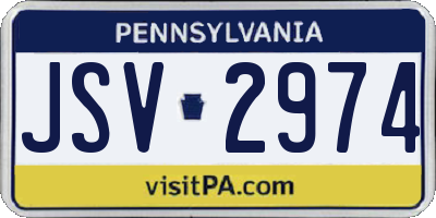 PA license plate JSV2974