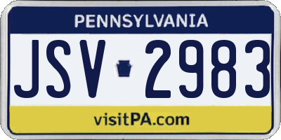 PA license plate JSV2983
