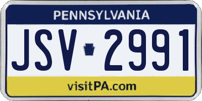 PA license plate JSV2991