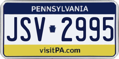 PA license plate JSV2995