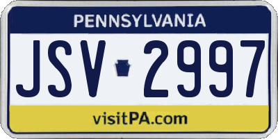 PA license plate JSV2997
