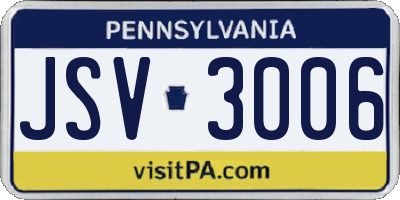 PA license plate JSV3006