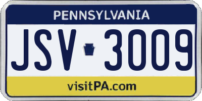 PA license plate JSV3009