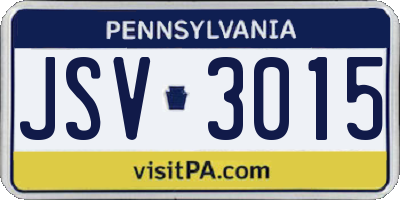 PA license plate JSV3015