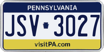 PA license plate JSV3027