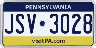 PA license plate JSV3028