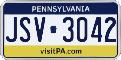PA license plate JSV3042