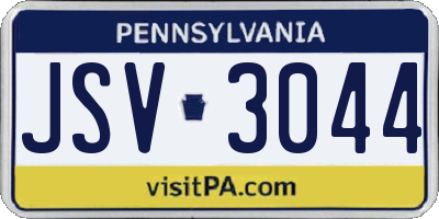 PA license plate JSV3044