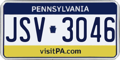 PA license plate JSV3046
