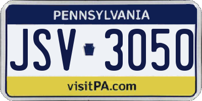 PA license plate JSV3050