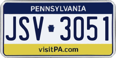 PA license plate JSV3051