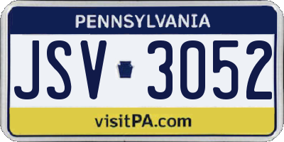 PA license plate JSV3052