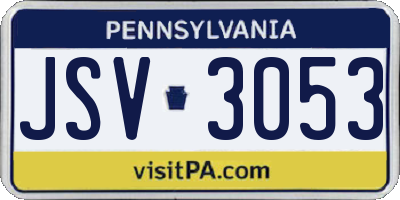 PA license plate JSV3053