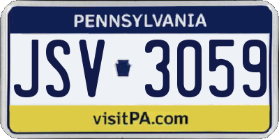 PA license plate JSV3059