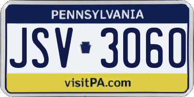 PA license plate JSV3060
