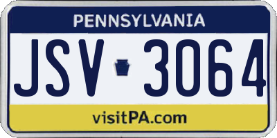 PA license plate JSV3064