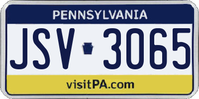 PA license plate JSV3065