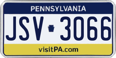 PA license plate JSV3066