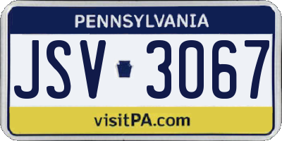 PA license plate JSV3067