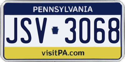 PA license plate JSV3068