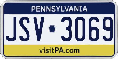 PA license plate JSV3069