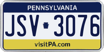 PA license plate JSV3076