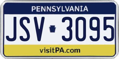 PA license plate JSV3095
