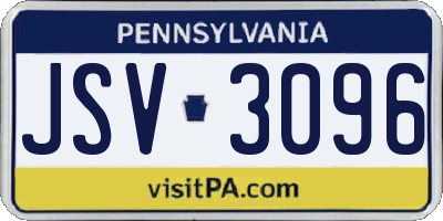 PA license plate JSV3096
