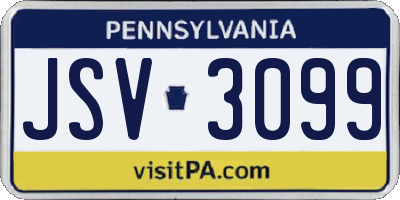 PA license plate JSV3099