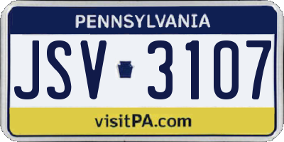 PA license plate JSV3107