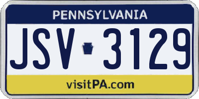 PA license plate JSV3129