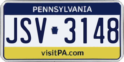 PA license plate JSV3148