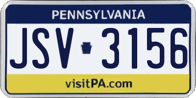 PA license plate JSV3156