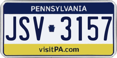PA license plate JSV3157