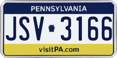 PA license plate JSV3166